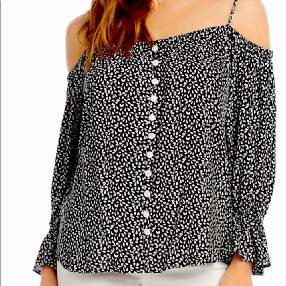 NWT !!! Karen Kane Amalfi Coast B/W Off the Shoulder Top